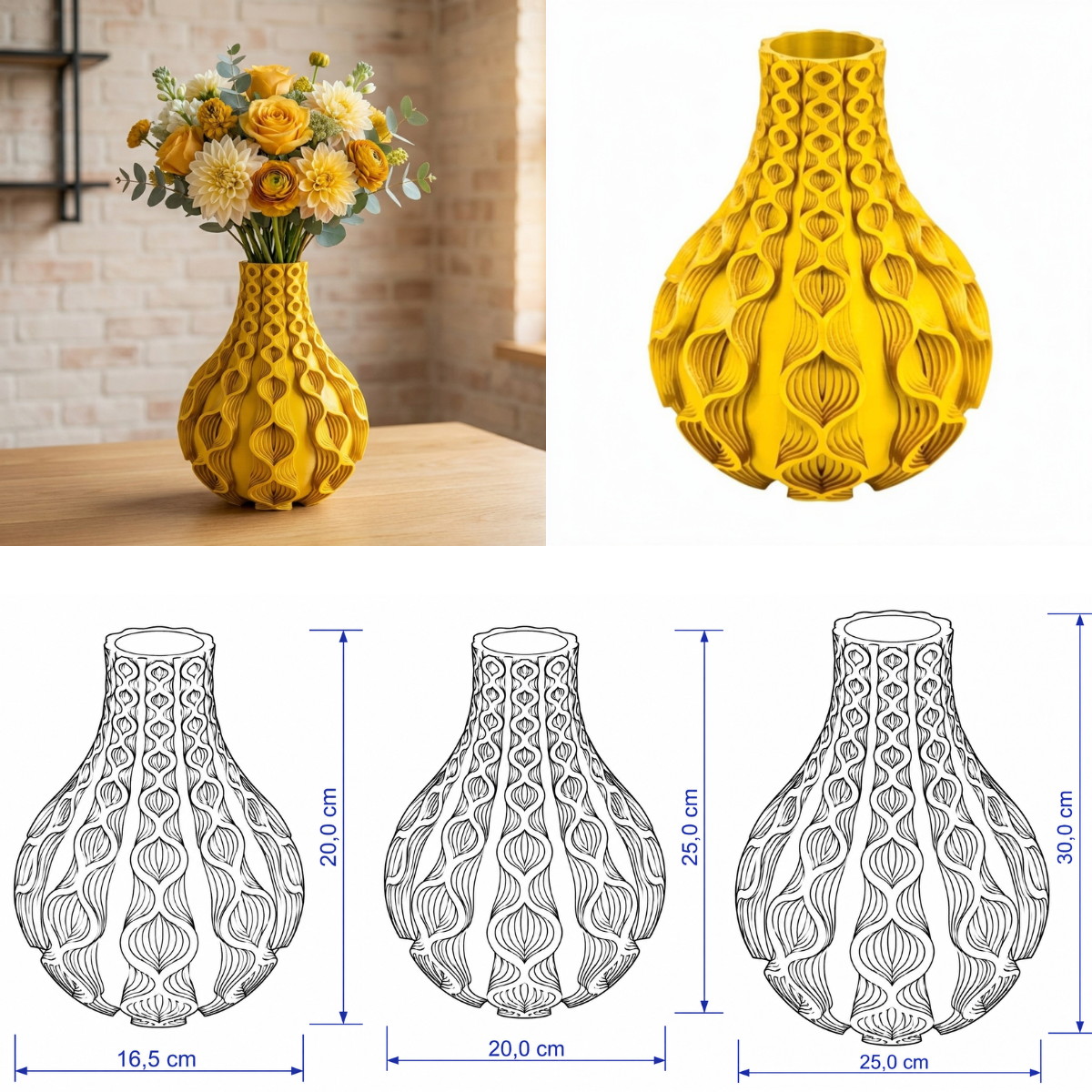 Floria vaas Collectie 20,25 en 30 cm vanaf