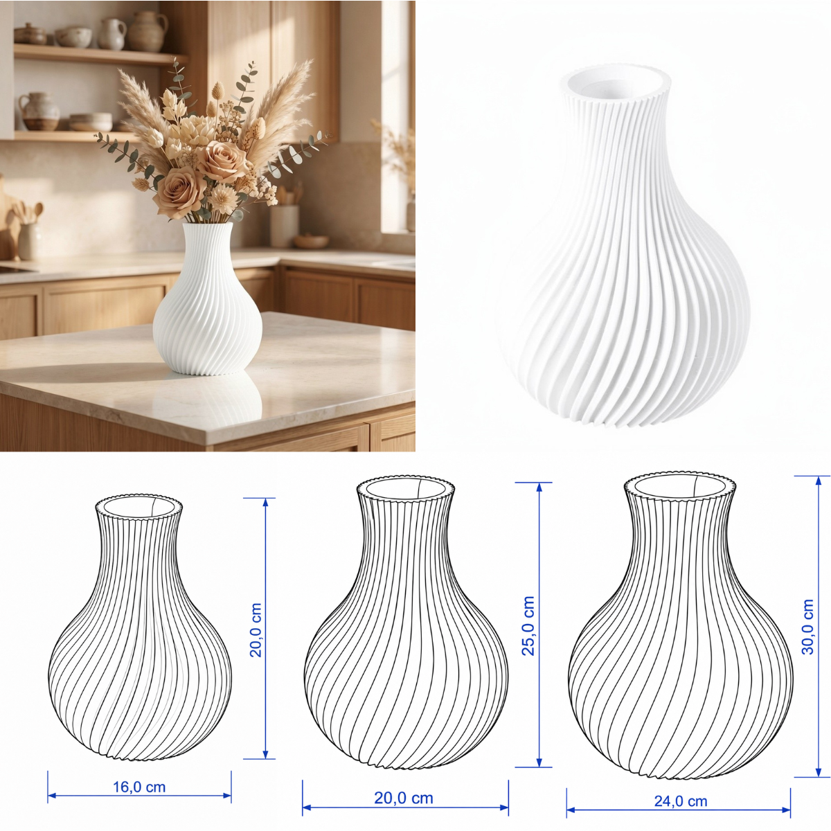 Elvoria vaas Collectie 20,25 en 30 cm vanaf