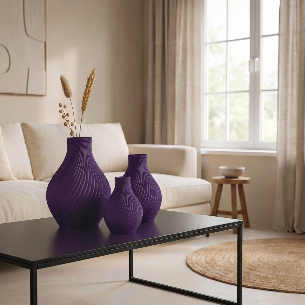 Curvio Set van 3 -Small – Exclusieve Japandi Designvazen & Moderne Eyecatcher