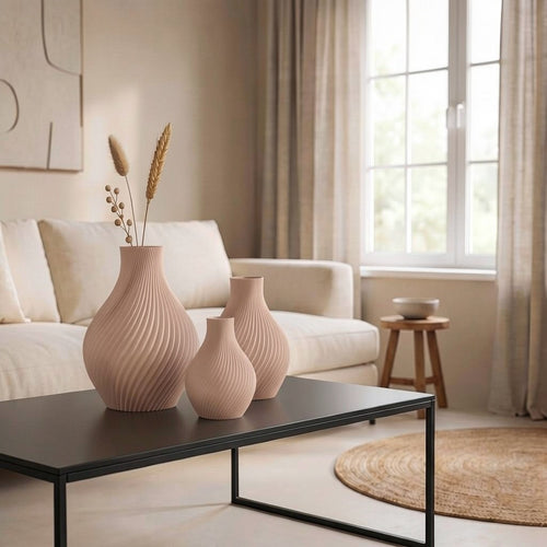Curvio Set van 3 -Small – Exclusieve Japandi Designvazen & Moderne Eyecatcher