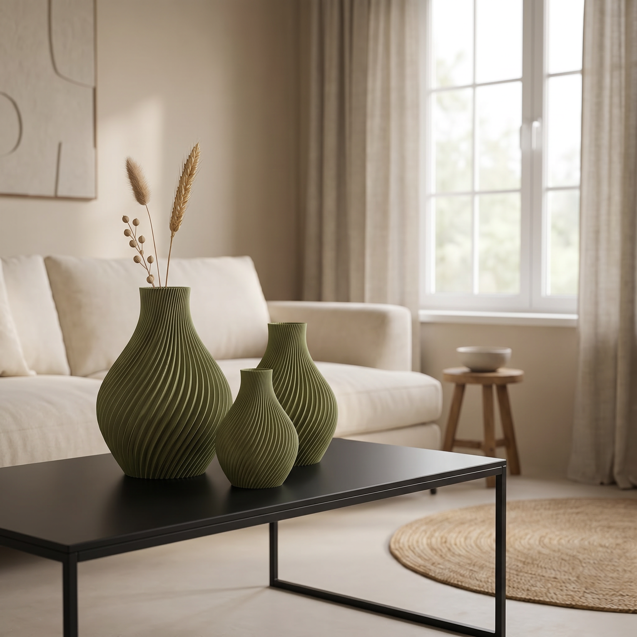 Curvio Set van 3 -Small – Exclusieve Japandi Designvazen & Moderne Eyecatcher