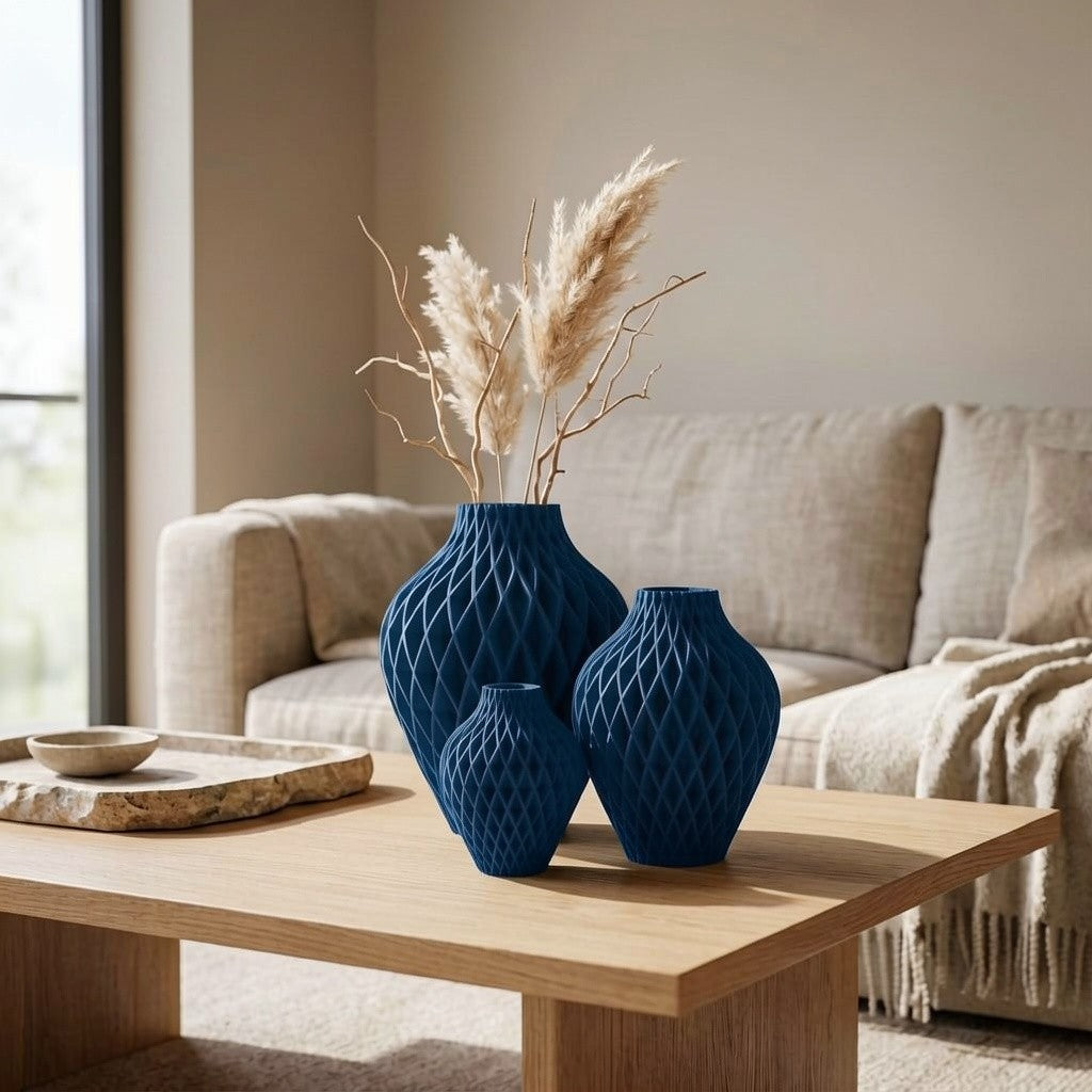 Diamora Set — 3-delige Designvazenset voor een Stijlvol Interieur