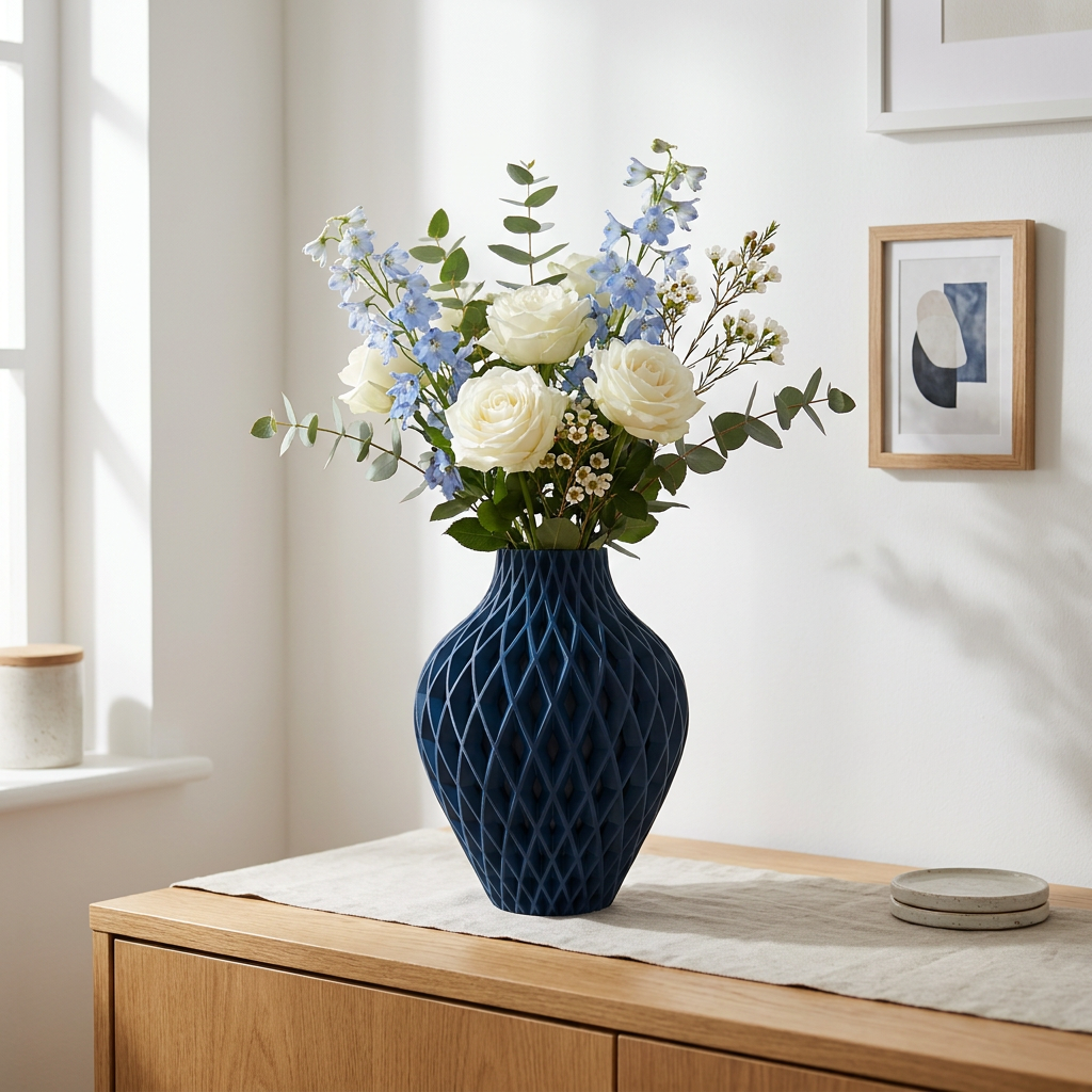 Diamora Vaas — Luxe Design Vaas met Diamantpatroon