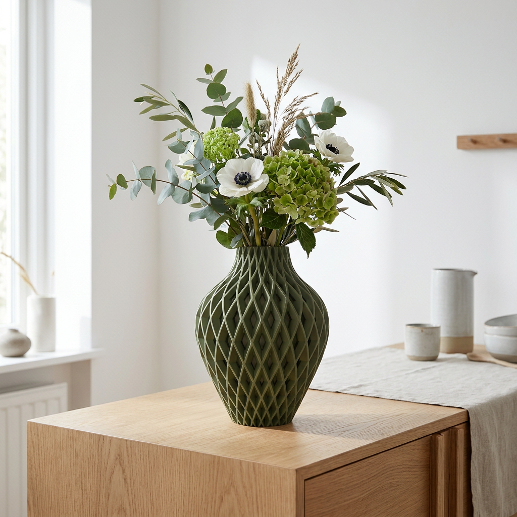 Diamora Vaas — Luxe Design Vaas met Diamantpatroon