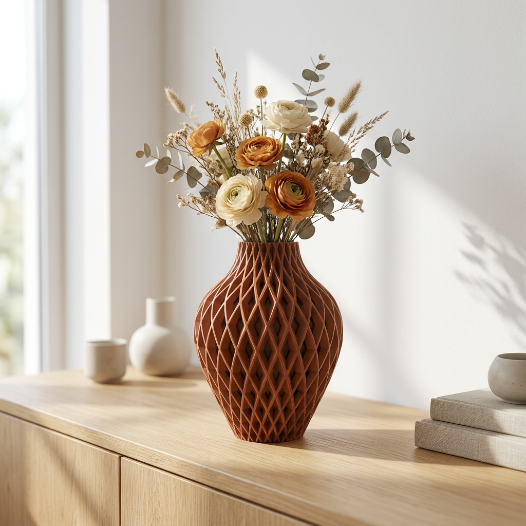 Diamora Vaas — Luxe Design Vaas met Diamantpatroon