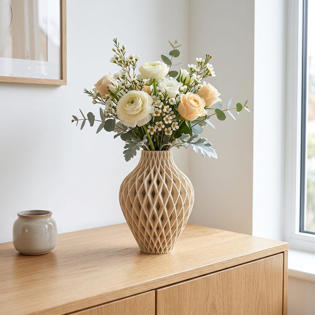 Diamora Vaas — Luxe Design Vaas met Diamantpatroon