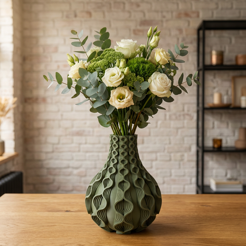 Floria vaas olijf groen