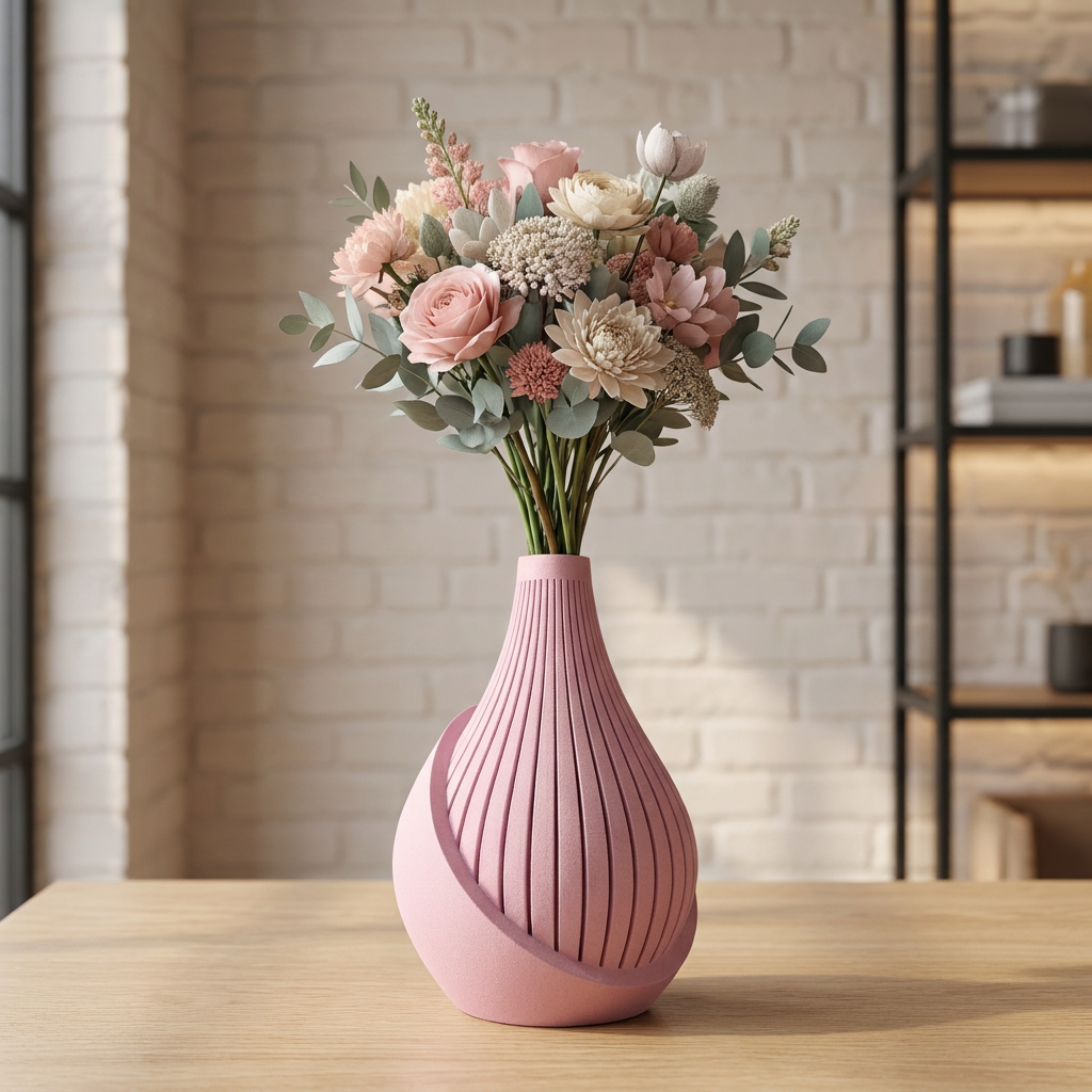 Helixa vaas roze