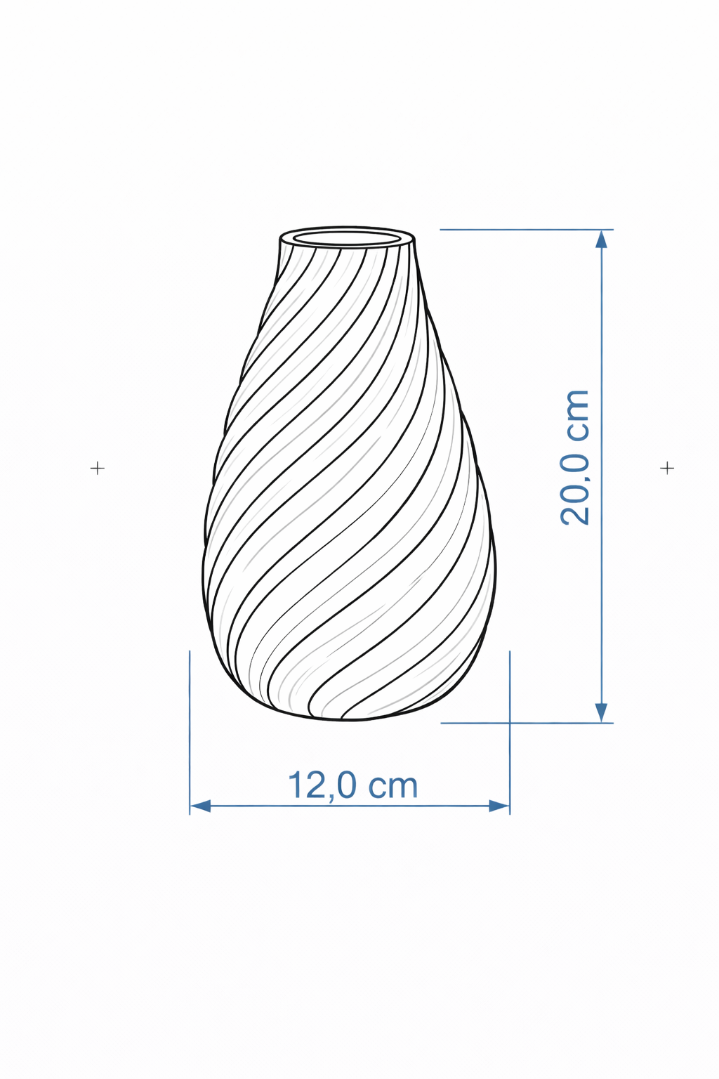 Spiraal vaas antraciet zwart