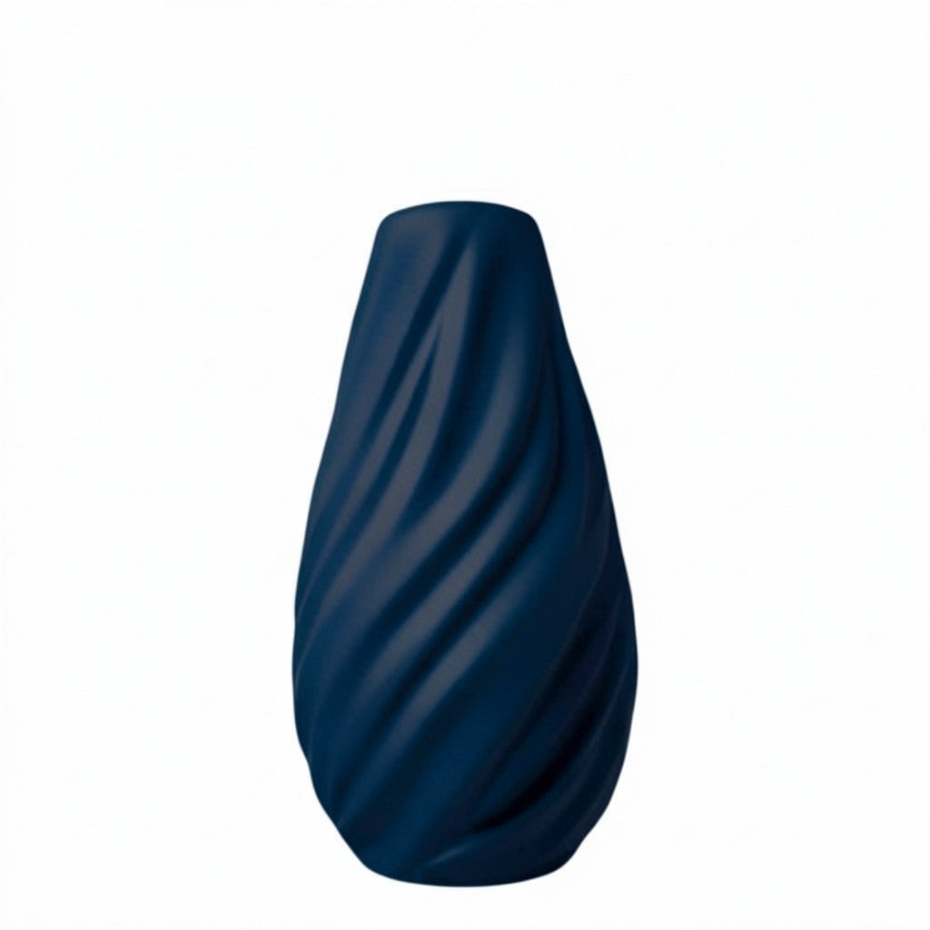 Spiraal vaas donker blauw