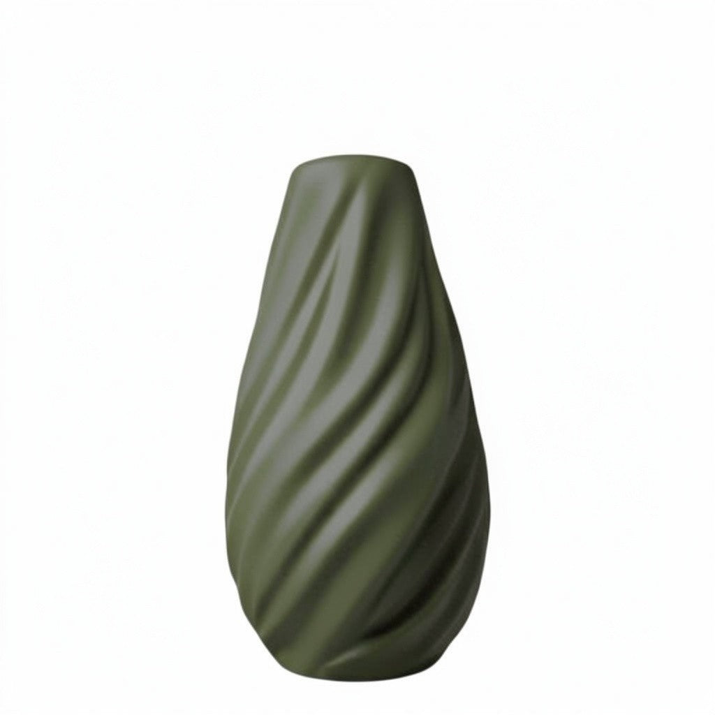 Spiraal vaas  olijf groen