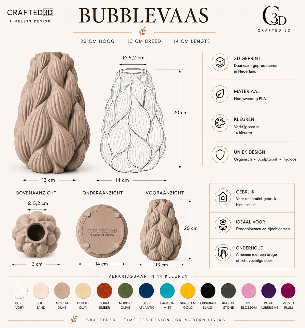 Bubblevaas — Exclusieve Design Vaas, Moderne Eyecatcher & Luxe Woondecoratie