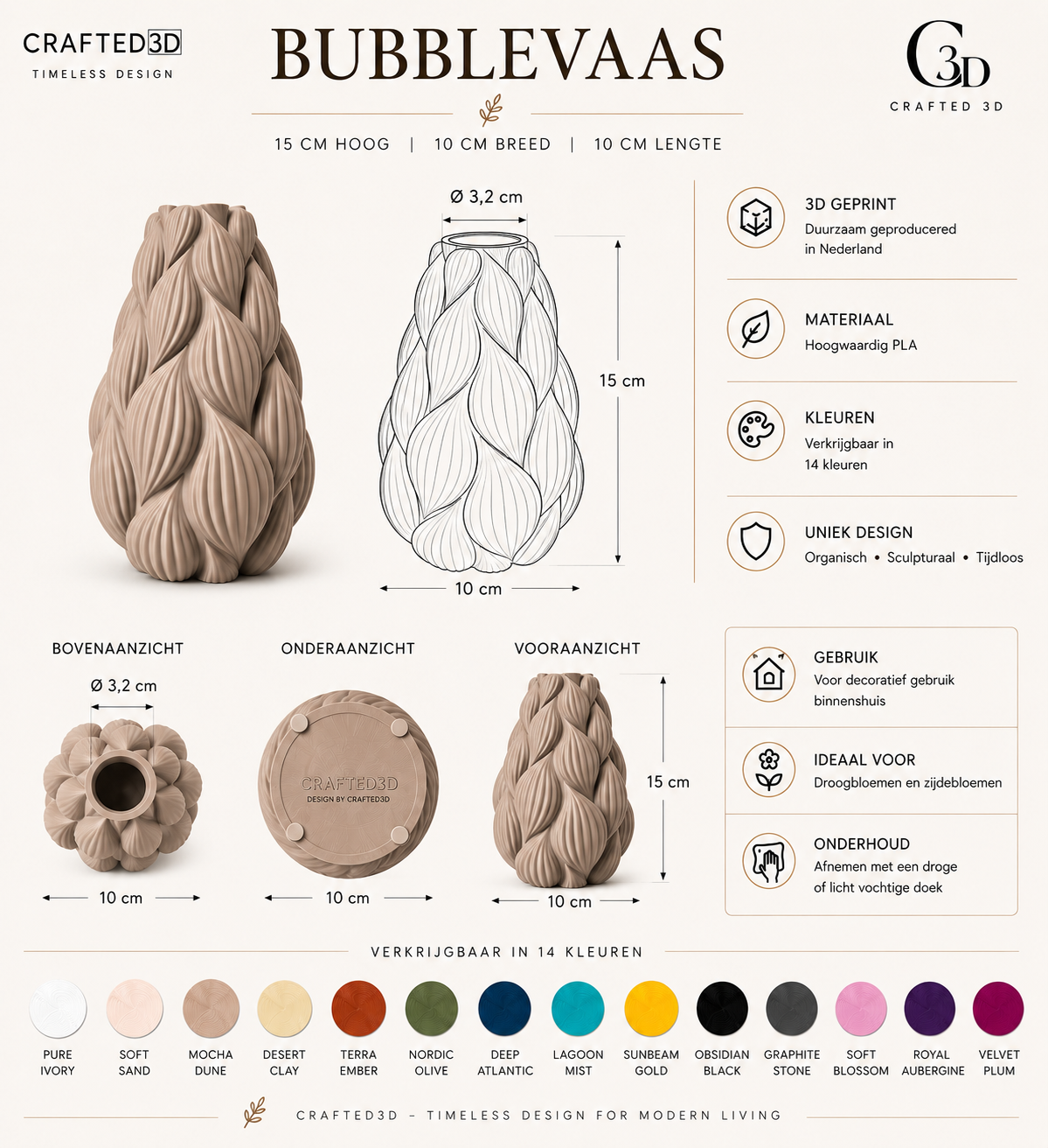 Bubblevaas — Exclusieve Design Vaas, Moderne Eyecatcher & Luxe Woondecoratie