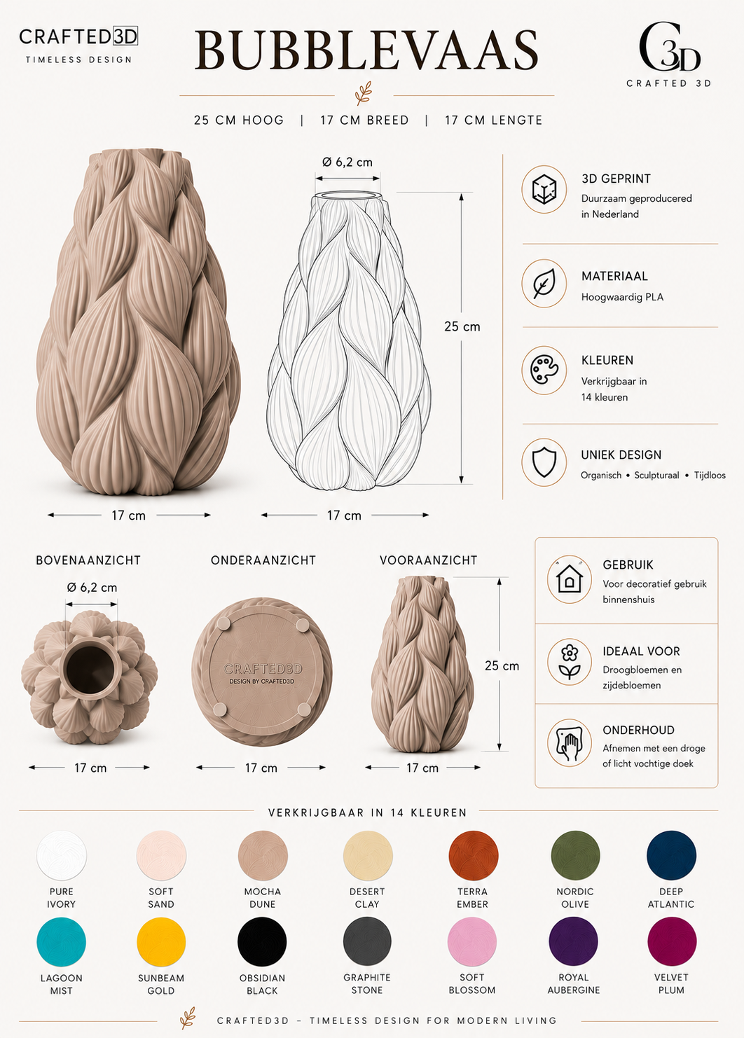 Bubblevaas — Exclusieve Design Vaas, Moderne Eyecatcher & Luxe Woondecoratie