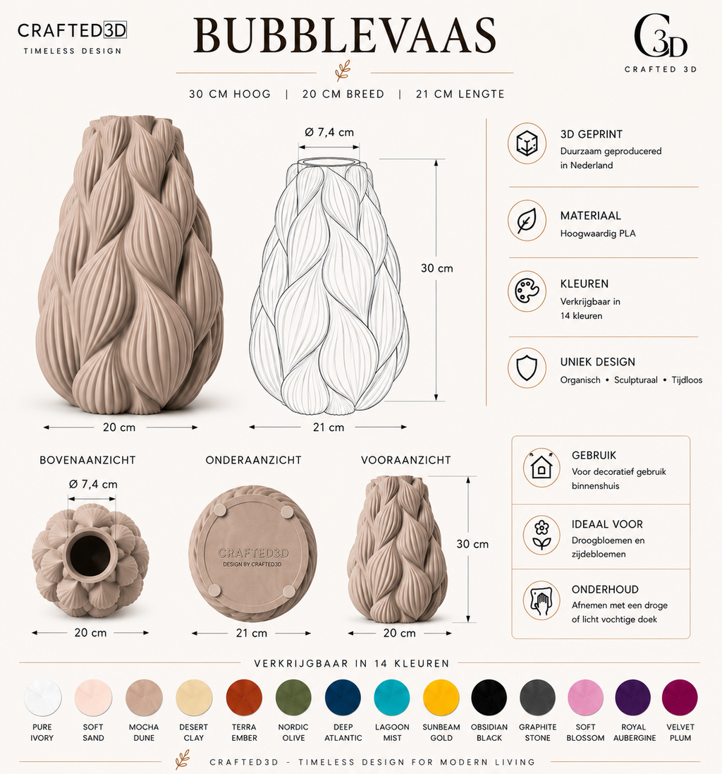Bubblevaas — Exclusieve Design Vaas, Moderne Eyecatcher & Luxe Woondecoratie