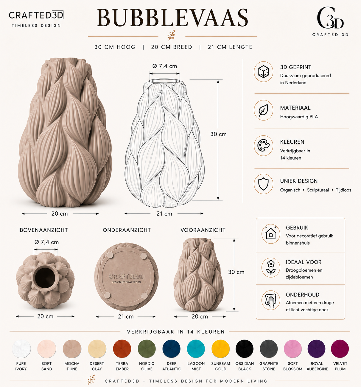 Bubblevaas — Exclusieve Design Vaas, Moderne Eyecatcher & Luxe Woondecoratie