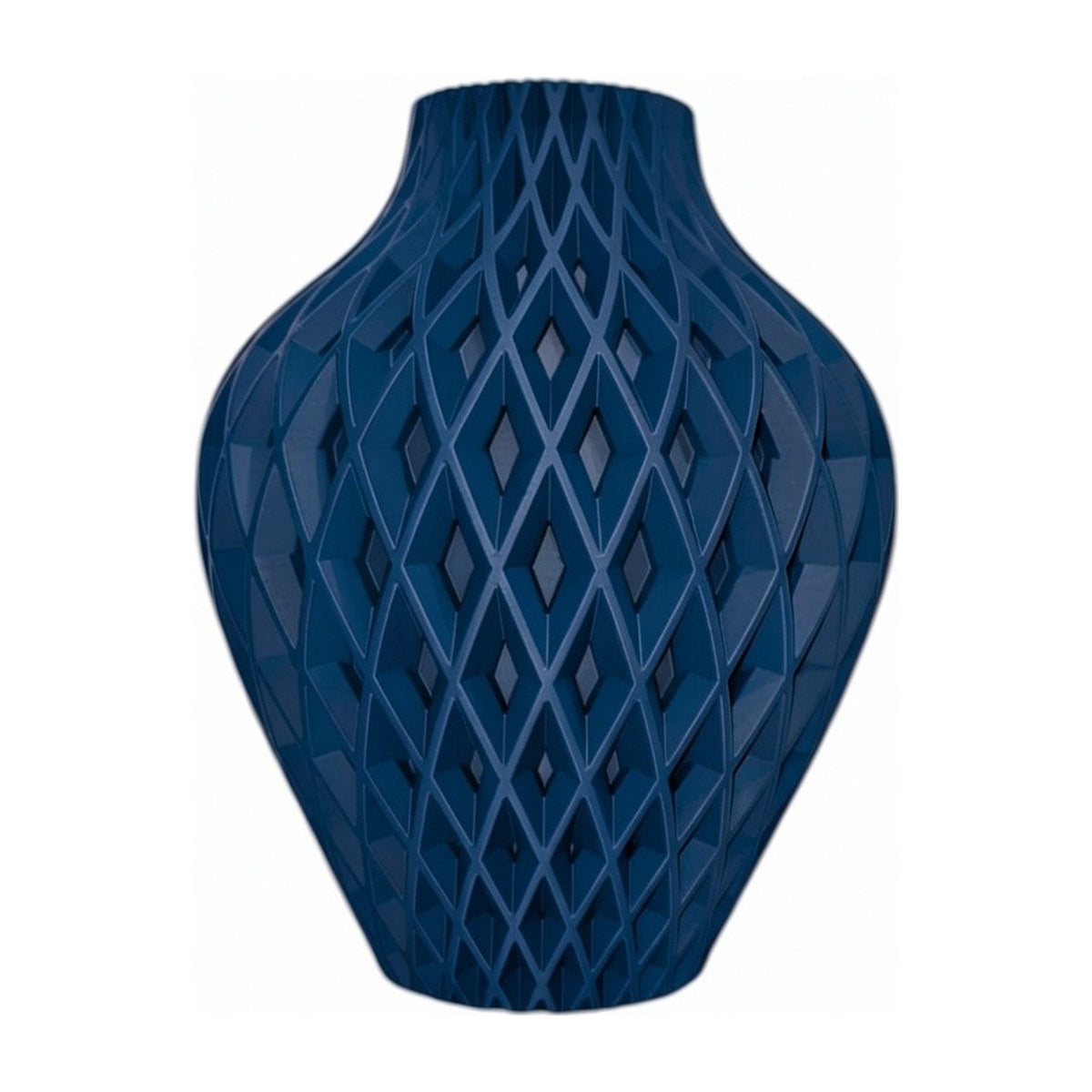 Diamora vaas in Deep Atlantic – 3D-geprinte designvaas met diamantpatroon