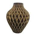 Diamora vaas in Heritage Oak – 3D-geprinte designvaas met diamantpatroon