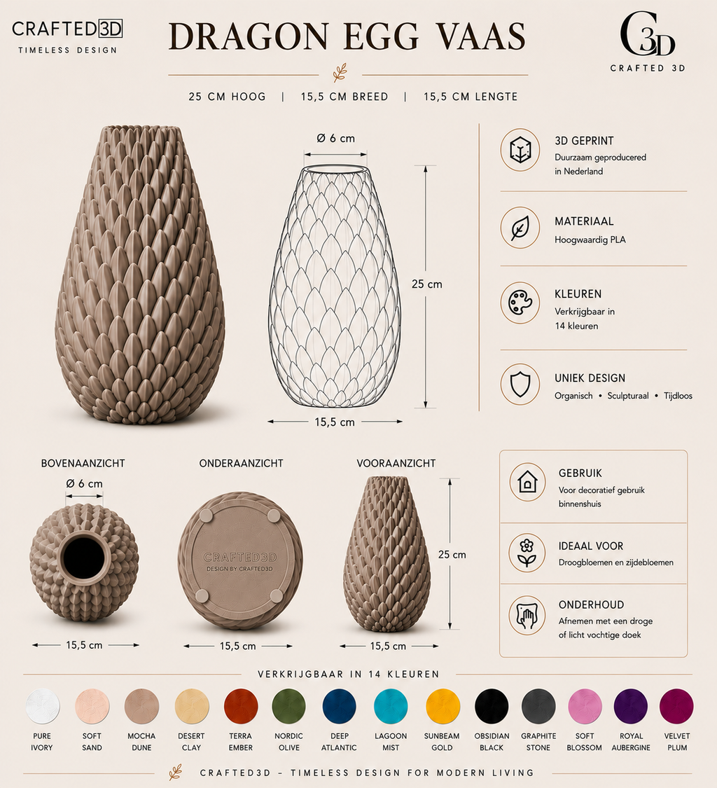 Dragon Egg Vaas — Exclusieve Design Vaas & Moderne Eyecatcher