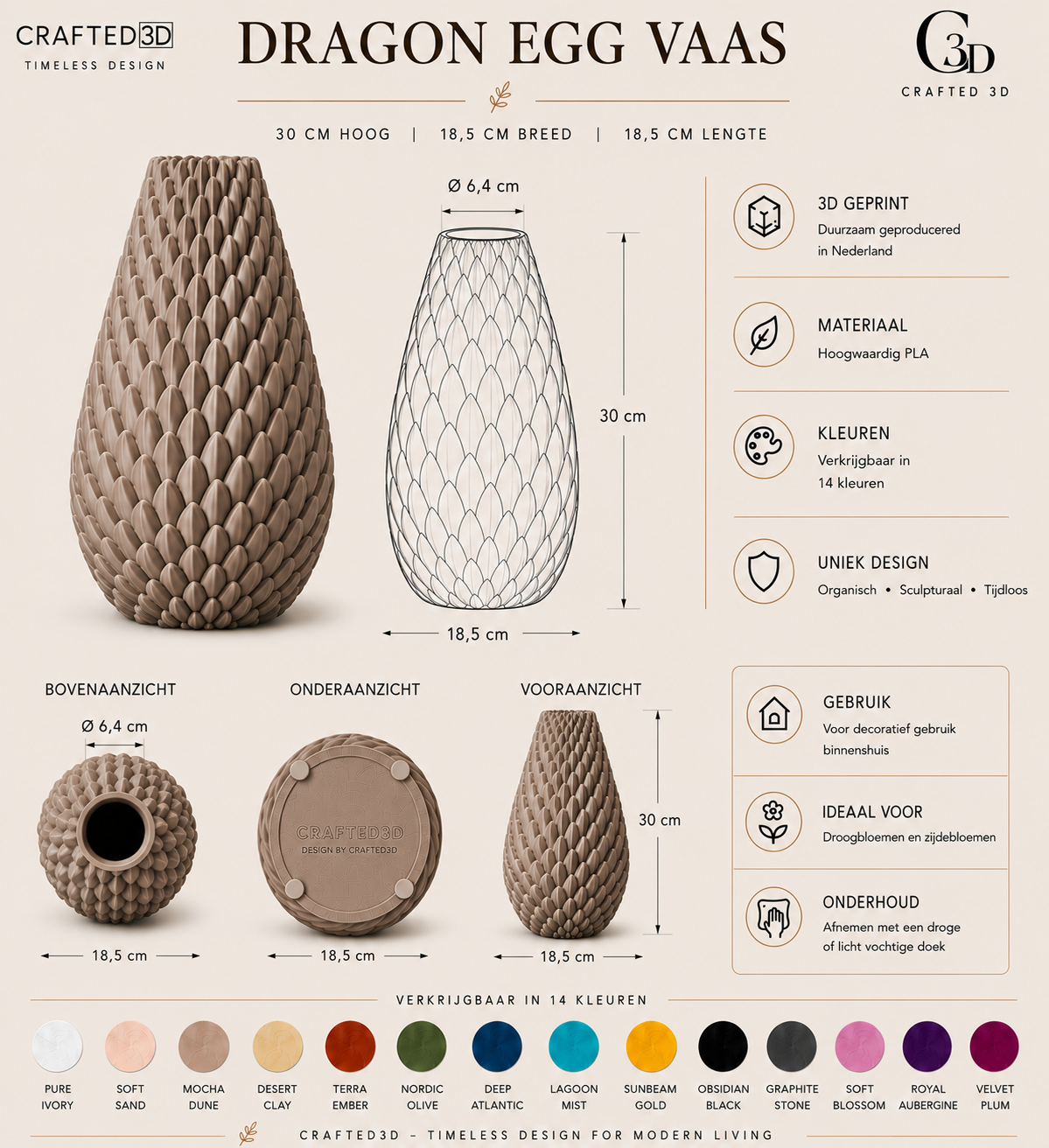 Dragon Egg Vaas — Exclusieve Design Vaas & Moderne Eyecatcher