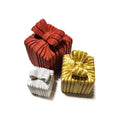 3D-geprinte kerstcadeautjes set van 3 in wit, goud en rood met strik – decoratieve kerstdecoratie van Crafted3D