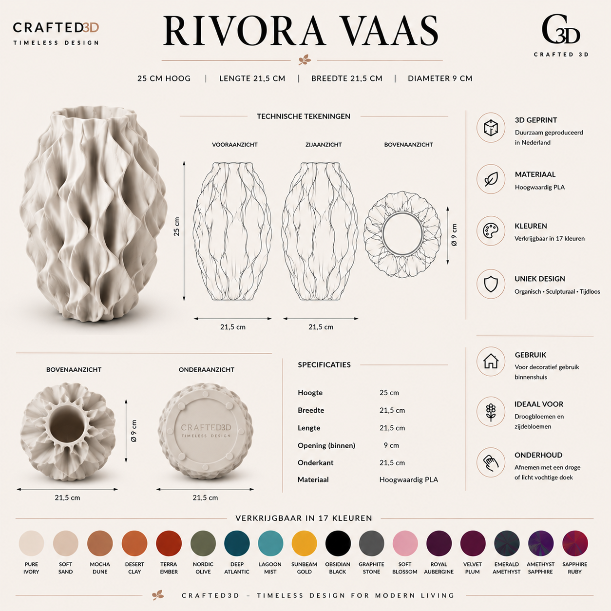 Rivora Vaas — Exclusieve Design Vaas & Moderne Eyecatcher