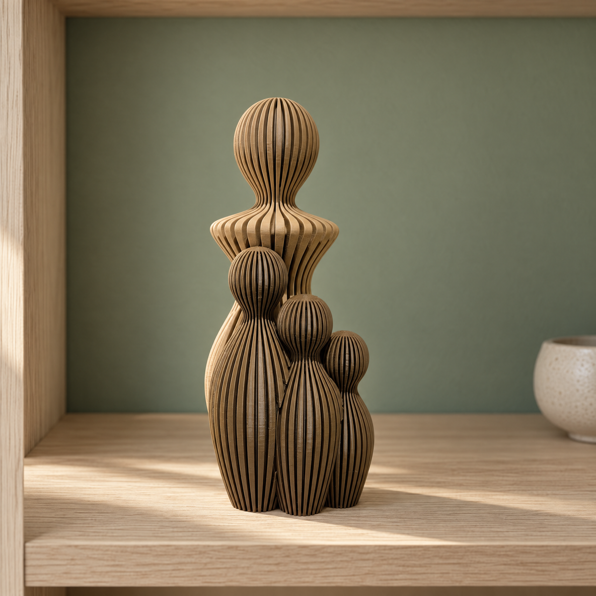 Familiebeeldje moeder met 1-4 kinderen 18/25 cm | Crafted3D