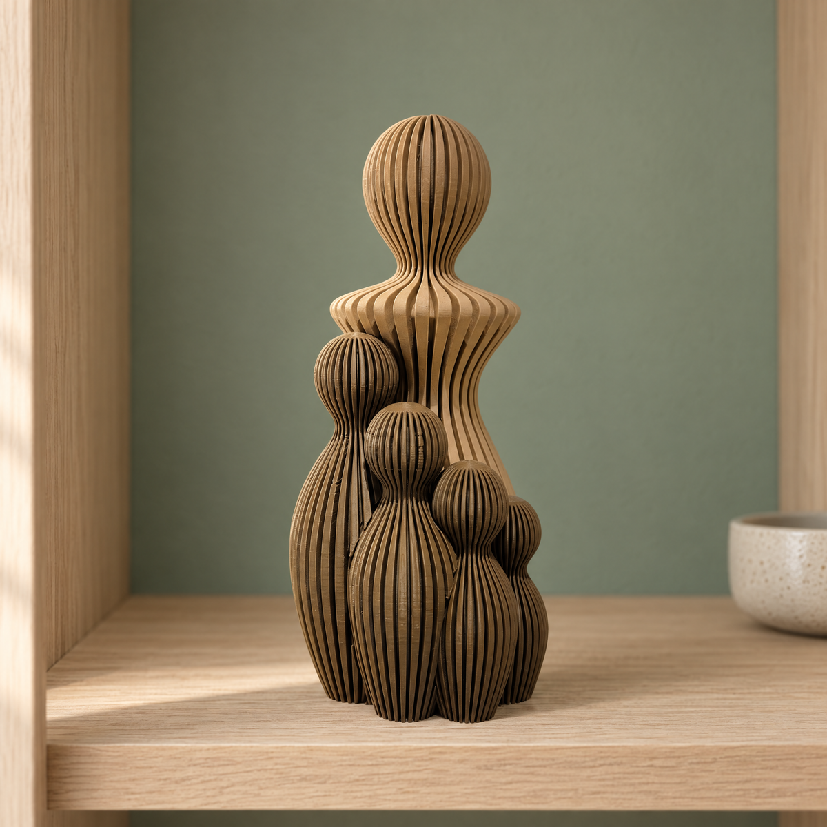 Familiebeeldje moeder met 1-4 kinderen 18/25 cm | Crafted3D