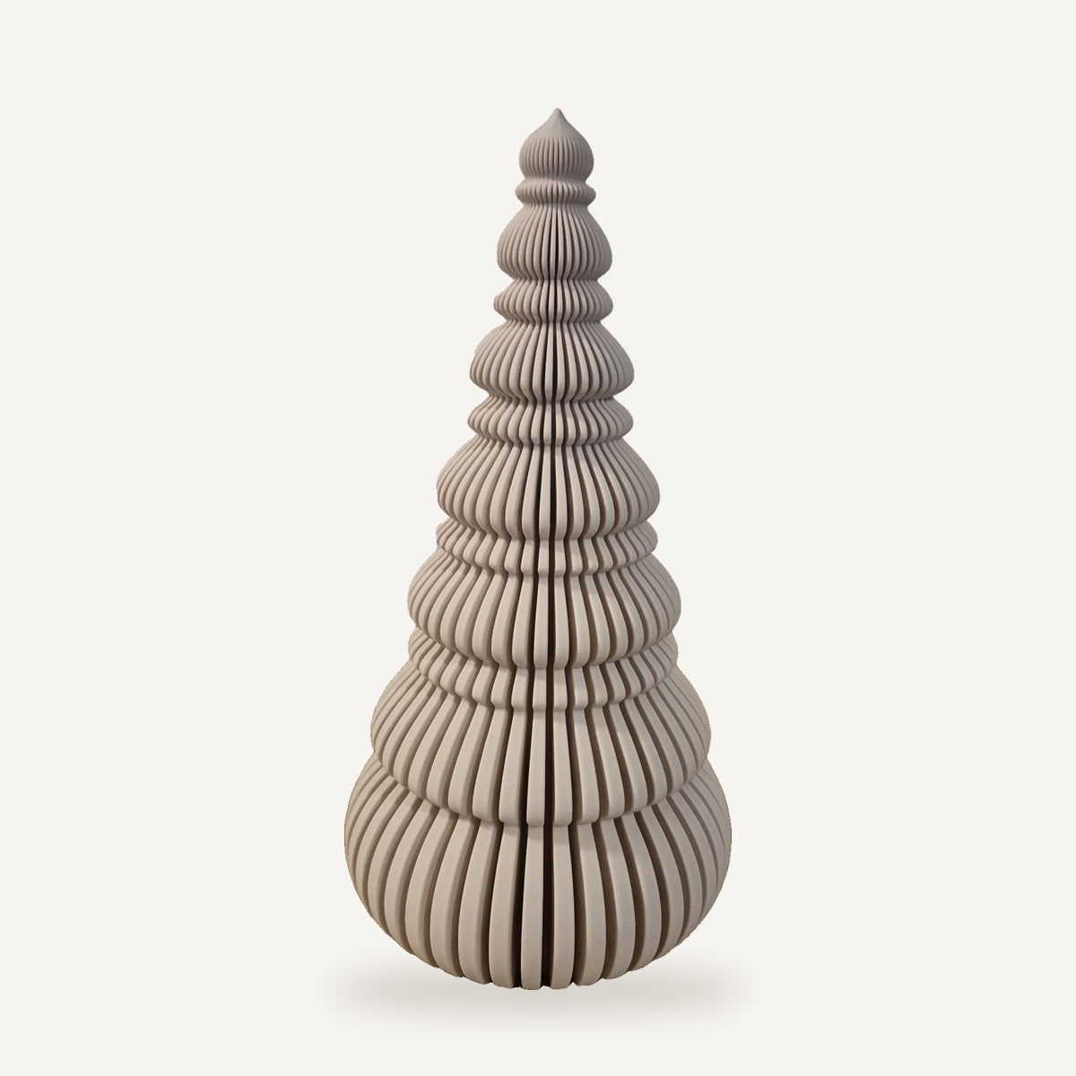 Nordic Kerstboom 18 cm in Bone White, geribbelde Scandinavische kerstdecoratie van Crafted3D