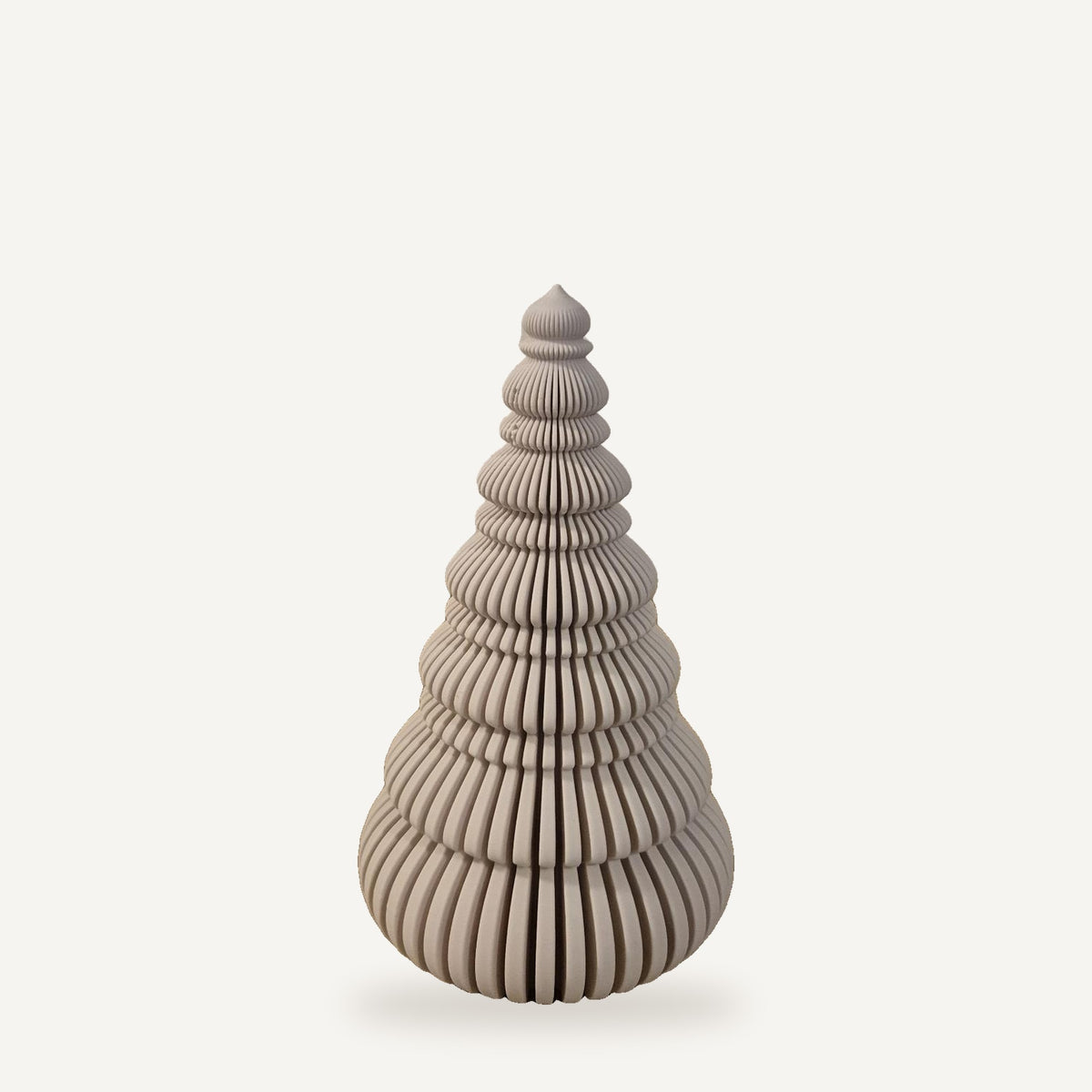 Nordic Kerstboom 14 cm in Bone White, geribbelde Scandinavische kerstdecoratie van Crafted3D