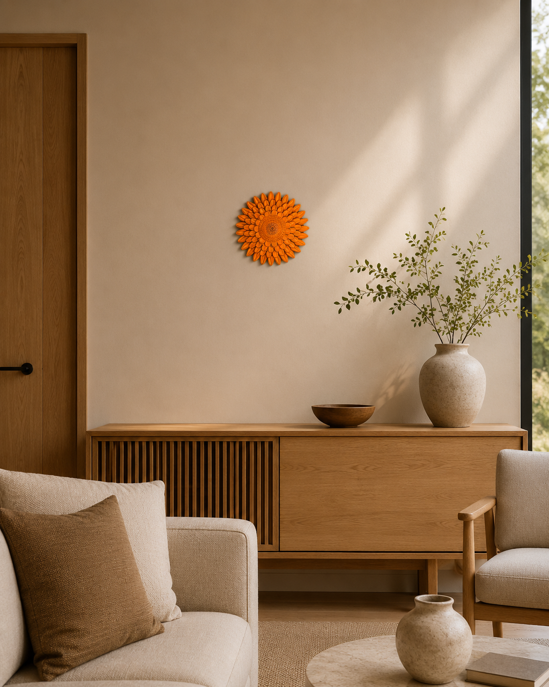 Zonnebloem Wanddecoratie 25 cm — Moderne Eyecatcher voor je Interieur